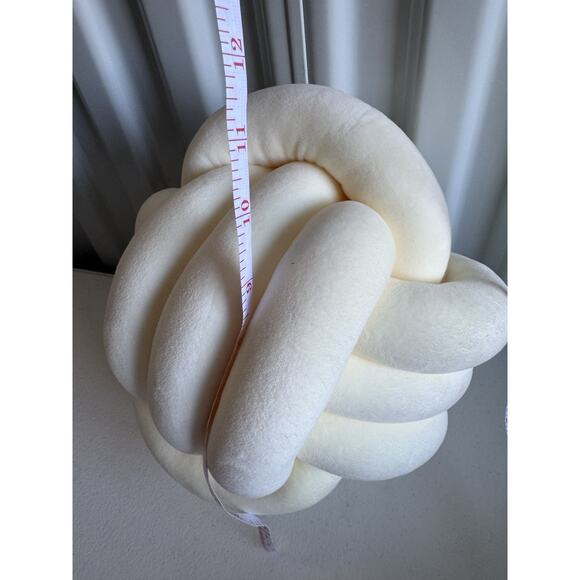 3 for $9 Cream White Knot Pillow 10” Round Soft Plush Knot Ball Pillow... - Picture 2 of 4
